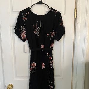 Ellos Black Floral Dress, Size 20